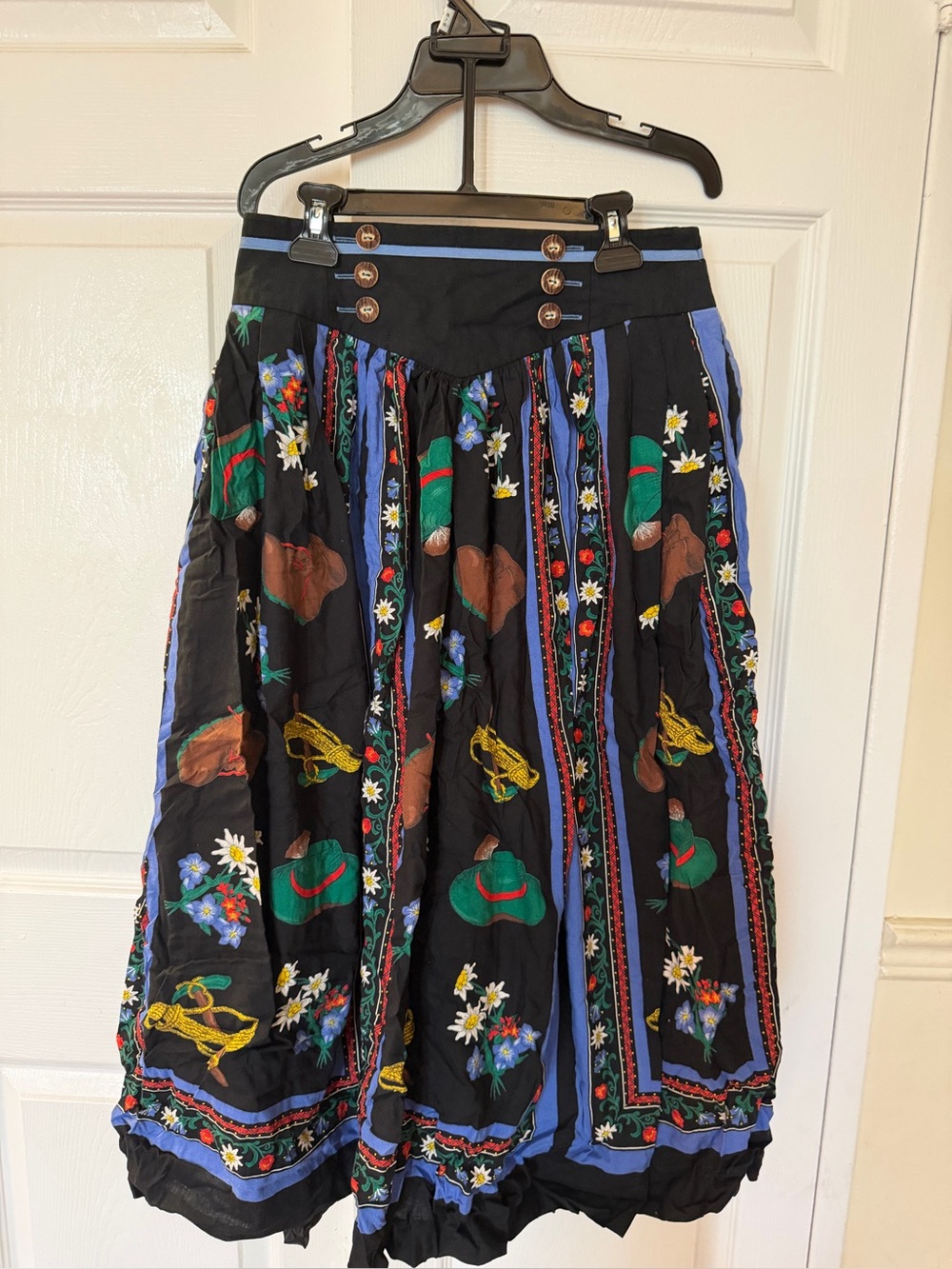 Vintage Perry Landhaus Alpine Dirndl Style Skirt - Size 38